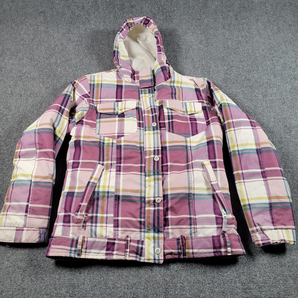 Powder Room Ski‎ Jacket Girls XL Pink Plaid Hooded 5000mm Snowboard Winter
